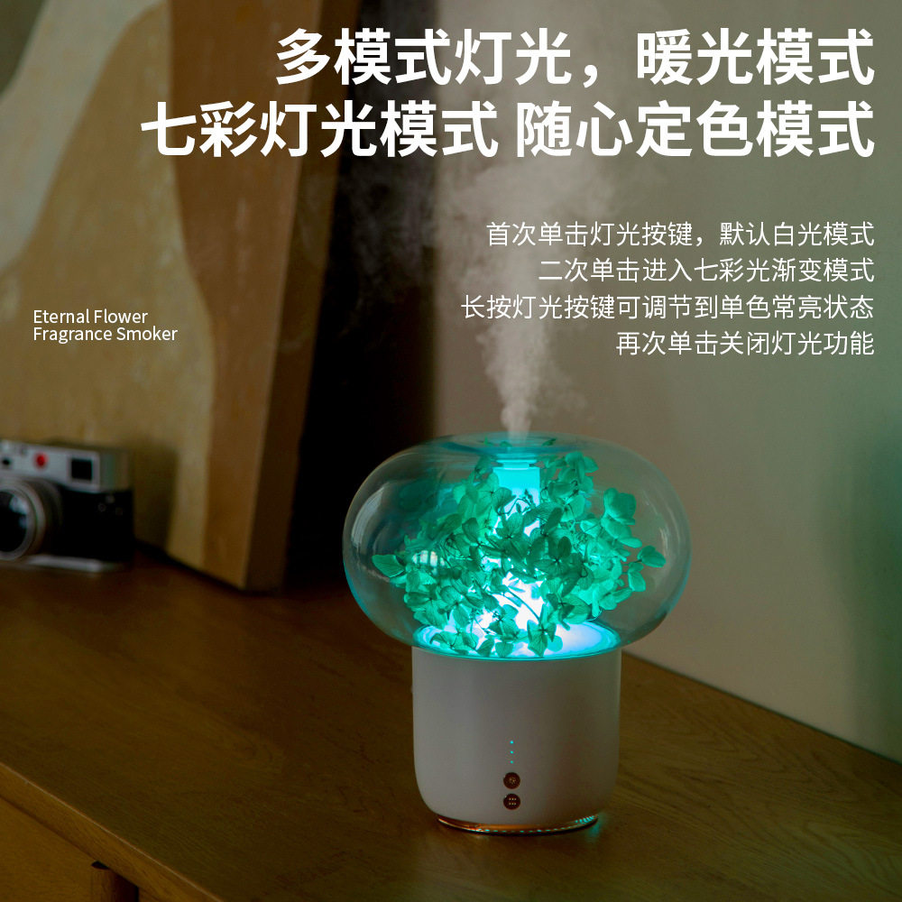 Foreign trade hot-selling eternal flower aromatherapy machine, household appliances, essential oil aromatherapy night light, creative humidifier, electronic gift