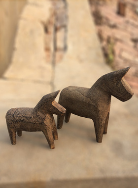 中式石马复古装饰汉唐客厅玄关摆