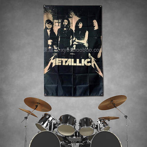 METALLICA金属乐队摇滚挂旗 酒吧装饰壁挂 家装挂布大旗星原旗帜 - 图1