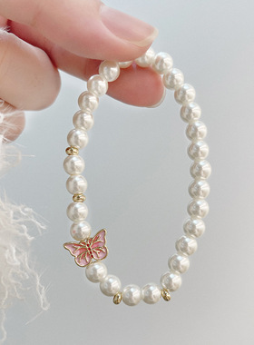 法国Chrry Koop新中式手链烧蓝珐琅蝴蝶珍珠手链女复古转运珠