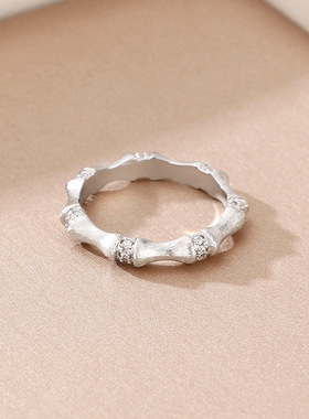 法国Chrry Koop节节高升拉丝竹节戒指轻奢百搭中古风食指戒精致