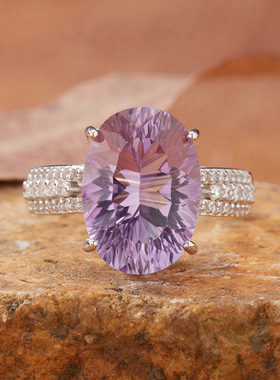 法国chrry koop千禧切紫水晶戒指女s925银镶彩宝黄水晶托帕石主石