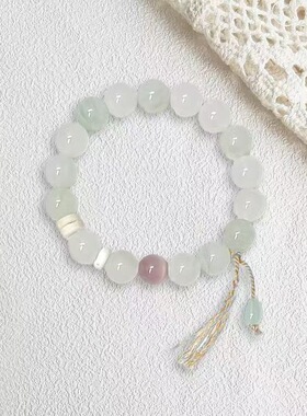 新中式冷门天山翠猫眼石手串女复古超仙高级感冷淡风闺蜜串珠手饰