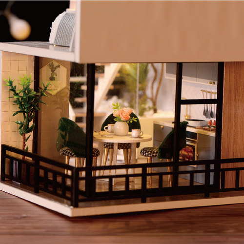 智趣屋diy小屋惬意时光手工阁楼房子微缩场景玩具模型生日礼物女 - 图0
