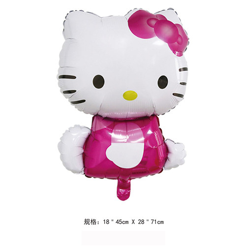 HelloKitty凯蒂猫铝膜气球KT猫女孩宝宝儿童生日派对布置装饰 - 图0
