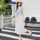 Summer fairy ເປັນຮູ cardigan suspender skirt ຊຸດສອງສິ້ນ