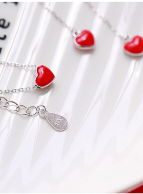韩国小红心朱砂痣项圈学生锁骨链