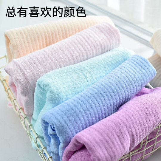 纯棉纱布浴巾成人2025新款全棉吸水速干洗澡裹巾女款大毛巾三件套