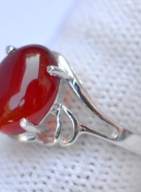 镀白金玉髓冰种母亲节礼物戒指