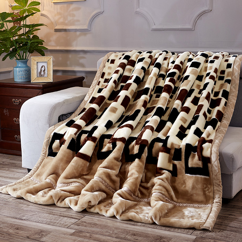 毛毯加厚双层拉舍尔保暖冬季珊瑚绒毯子被子双人婚庆盖毯宿舍单人