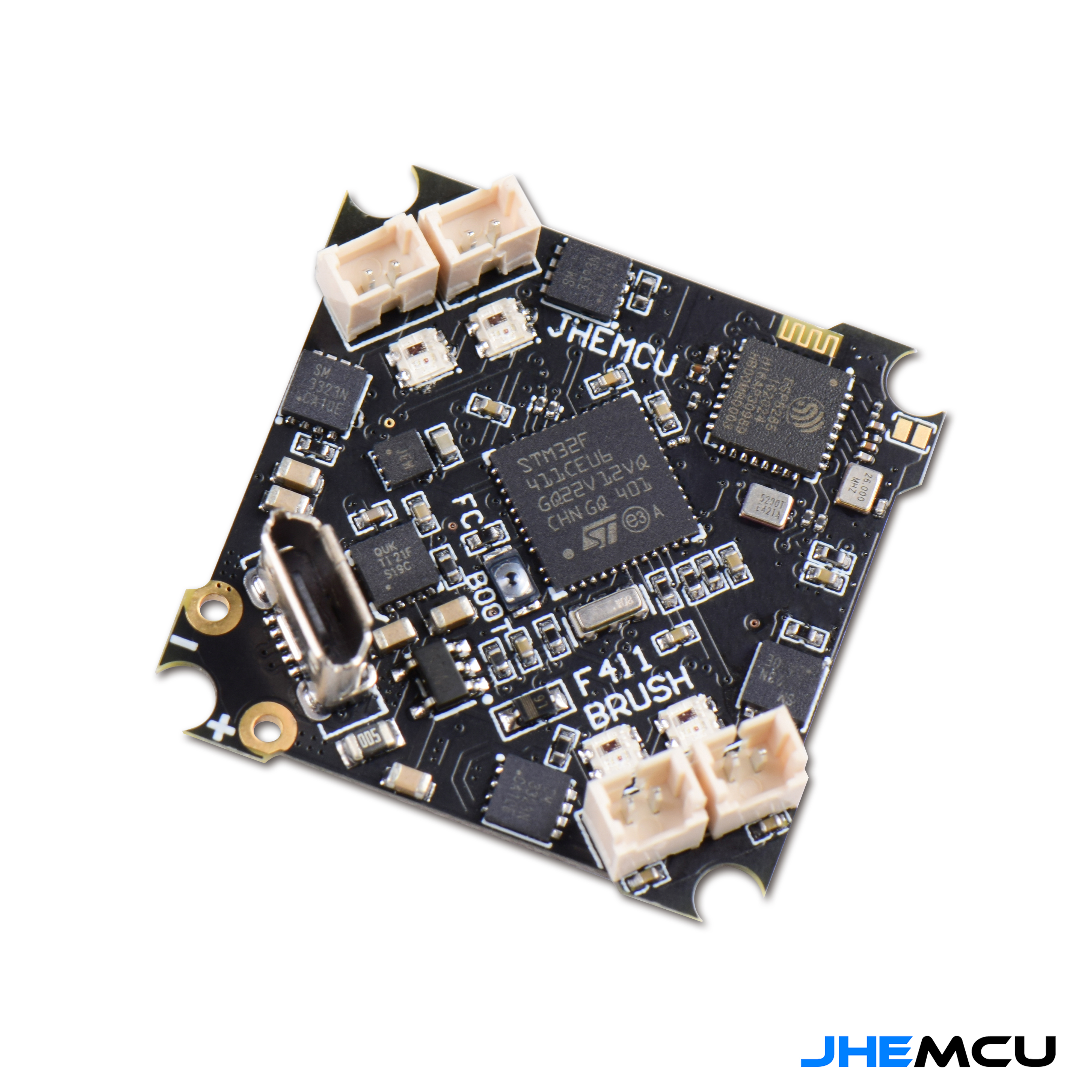 JHEMCU津航 F411 BRUSH有刷飞控AIO空心杯ELRS 2.4G接收机飞北 - 图1