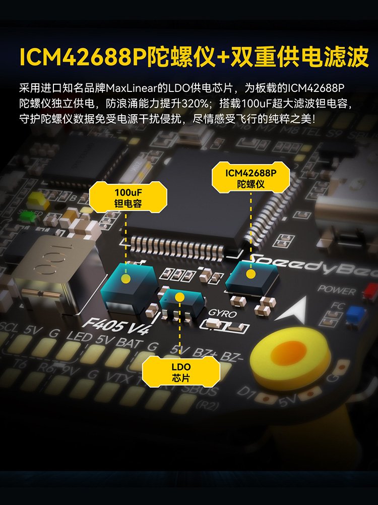 SpeedyBee F405 V4 BLS 55A 30x30飞塔FPV穿越机远航飞控电调 - 图2