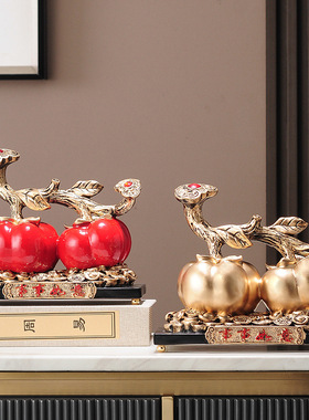 有趣琳 柿柿如意摆件新中式电视柜乔迁礼