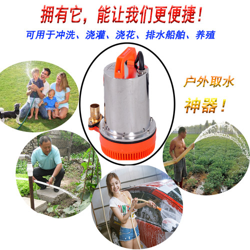 特价充电多功能潜水泵12V24V48V60V直流泵电瓶电动车农用抽水机 - 图0