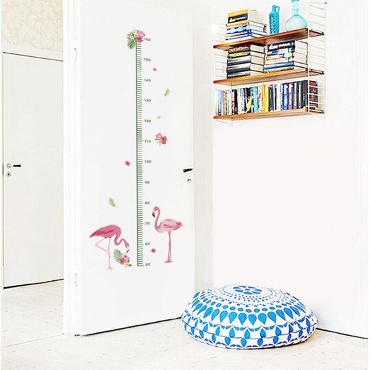 Personalized height stickers flamingo art home decoration children's room kindergarten measuring ruler baby wall stickers