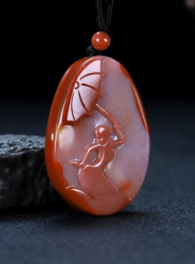 天然吊坠原石凉山南红玛瑙