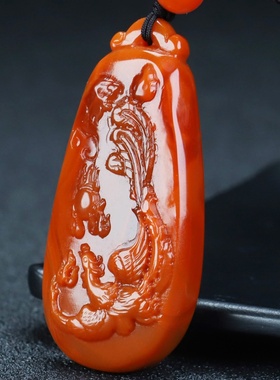 墨雨轩男女南红玛瑙原石雕刻