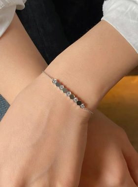 V金蜂巢间钻手链女厚电镀18k玫瑰金简约高级感刘亦菲同款手环排钻