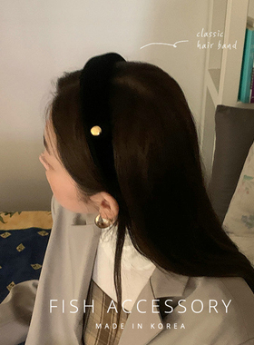 韩国复古高级感丝绒海绵发箍