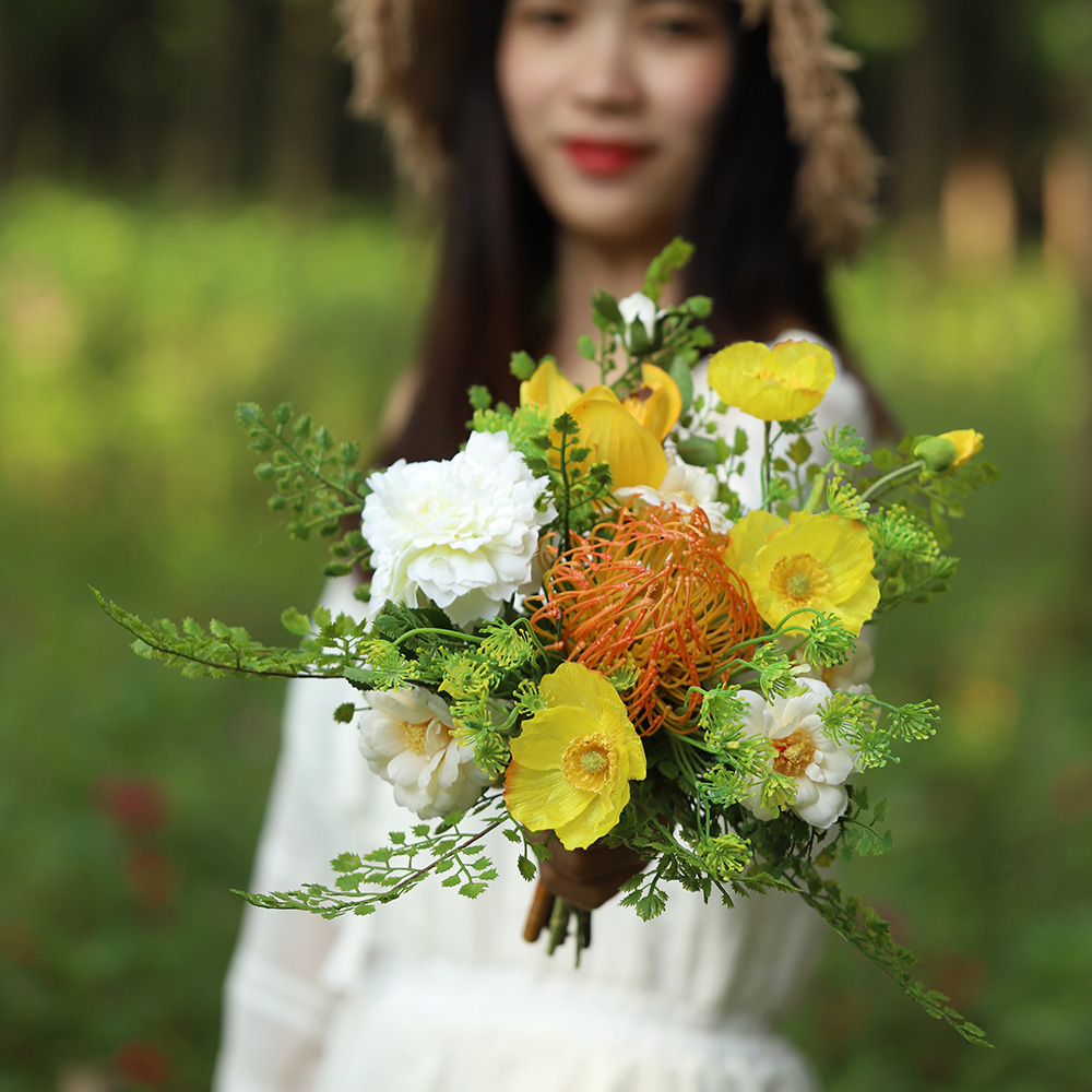 ins北欧素草仿真花束婚庆旅拍道具手捧花家居装饰品软装摆设