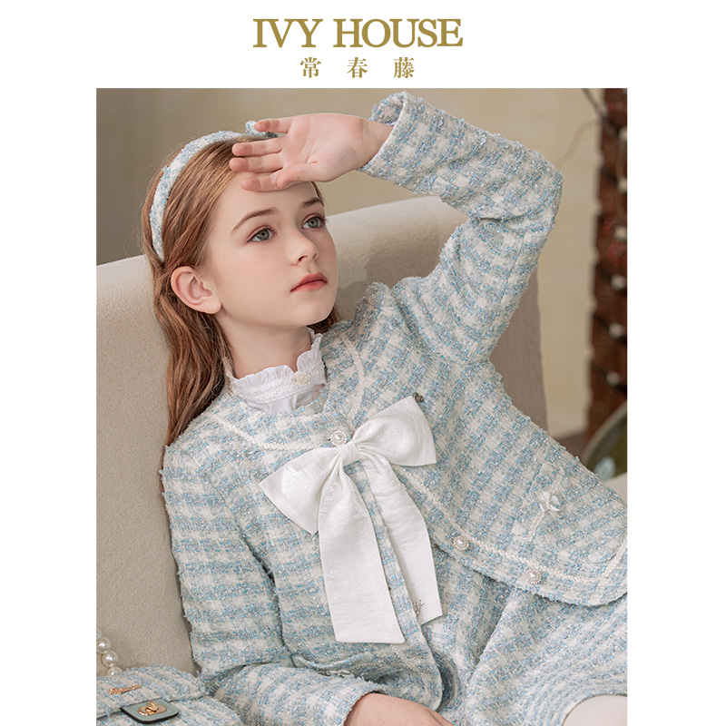 IVY HOUSE常春藤童装女童 儿童蝴蝶结领花领结英伦学院风时尚配饰 - 图3