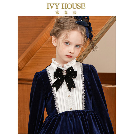 IVY HOUSE常春藤童装女童 儿童蝴蝶结领花领结英伦学院风时尚配饰