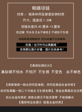 批发钛钢复古眼睛项链女2024新款小众设计高级感锁骨链轻奢颈链女