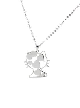 可爱镂空大猫项链法式女生颈链锁骨链搭配攻略毛衣链女生日礼物