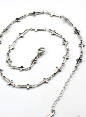 批 发水洗不掉色一串十字架项链女锁骨链choker颈链女生简约配饰