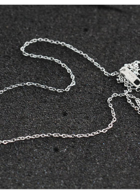 批 发水洗不掉色钛钢钱币项链轻奢小众设计感银色锁骨链新款爆款