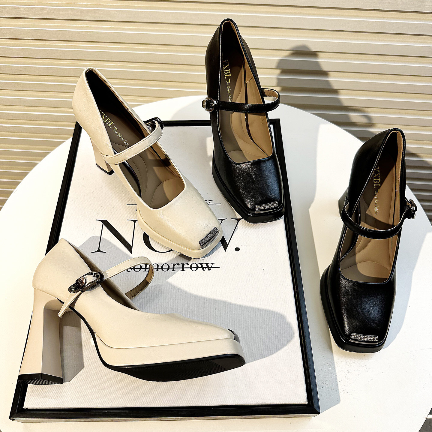 玛丽珍高跟鞋女防水台粗跟软底不累脚2025新款单鞋方头气质小皮鞋,淘宝优惠券,粉丝福利购,淘宝优惠卷