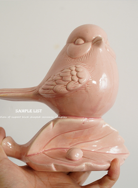陶瓷孤品样品鸟类摆件