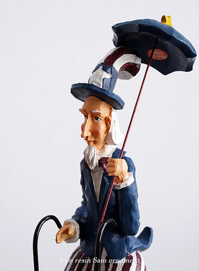 美式风山姆大叔树脂酒吧家居装饰