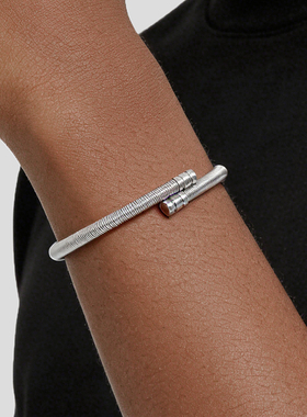 GRGR银色钛钢弹簧手镯