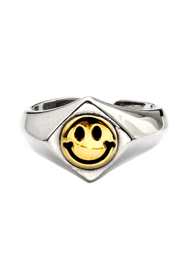 原创设计笑脸戒指小众表情包网红