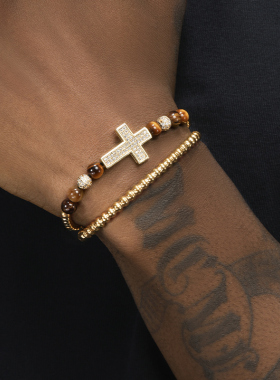 GRGR钛钢电镀18K金色手镯