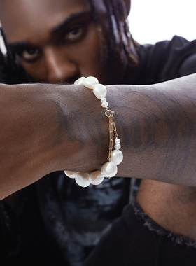 GRGR14包金异形天然珍珠手链