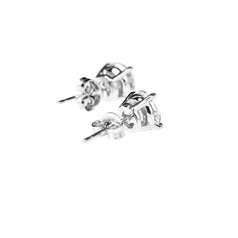 S925 silver Zircon Earrings纯银钻石耳钉男女嘻哈 hiphop锆石-图0