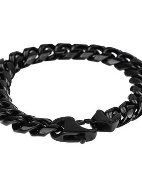 GRGR黑色钛钢古巴链手链