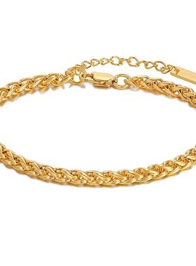 GRGR24K黄金色编织手链