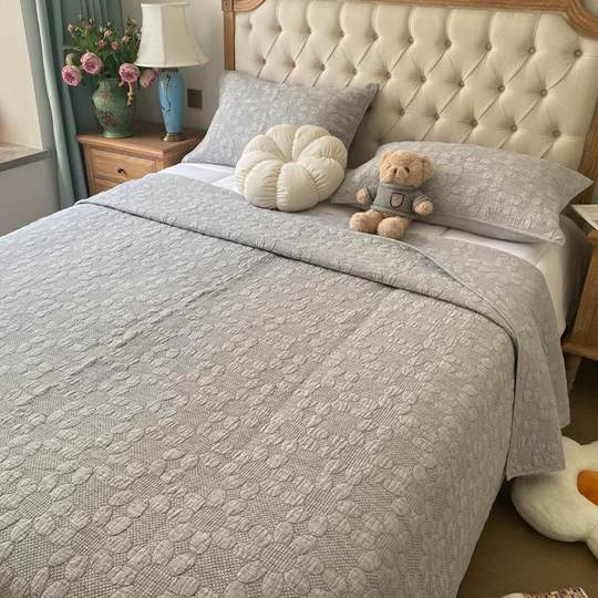 清仓特价外贸出口绗缝被床盖三件套太阳花夹棉水洗纯棉床单四季Fl