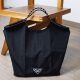 Japanese simple black embroidered nylon handbag large capacity tote bag cloth bag shoulder bag women's bag durable