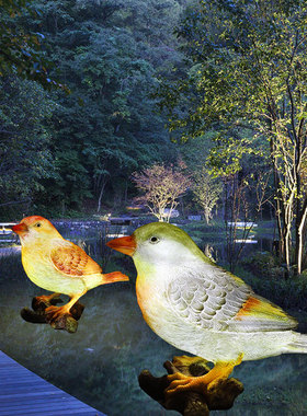 玻璃钢发光园林户外小鸟动物仿真