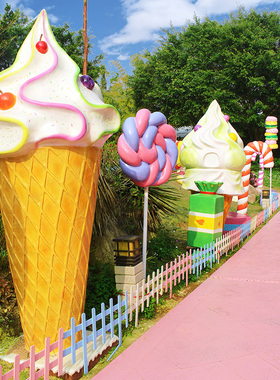 玻璃钢装饰卡通商场发光糖果雕塑