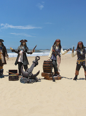 玻璃钢发光海洋家居鲨鱼海盗船长