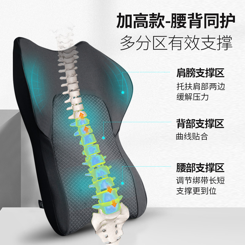 汽车腰靠护腰靠垫车用驾驶座椅腰枕四季腰背肩支撑垫高低可调腰托 - 图2