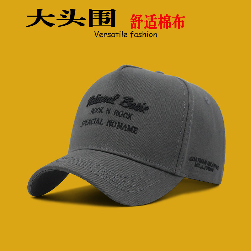 大头围帽子男士高顶棒球帽潮大码硬顶遮阳帽显脸小鸭舌帽加深男帽 - 图1