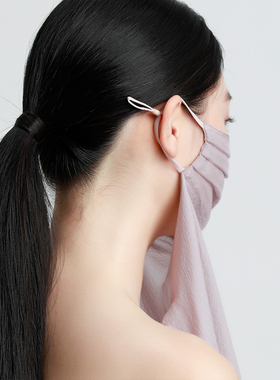 丝界桑蚕丝刺绣护脖轻薄防晒面纱