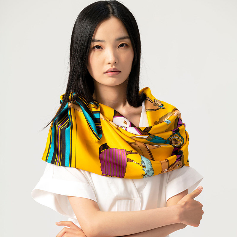 sigi新品复古法式桑蚕丝女士大方巾 丝界旗舰围巾/丝巾/披肩