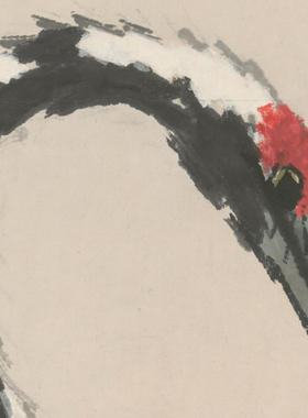 国画山水画古典花鸟画挂画客厅玄关装饰画梅花仙鹤书画虚谷梅鹤图